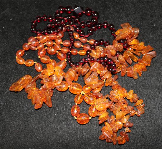 Amberoid necklaces etc